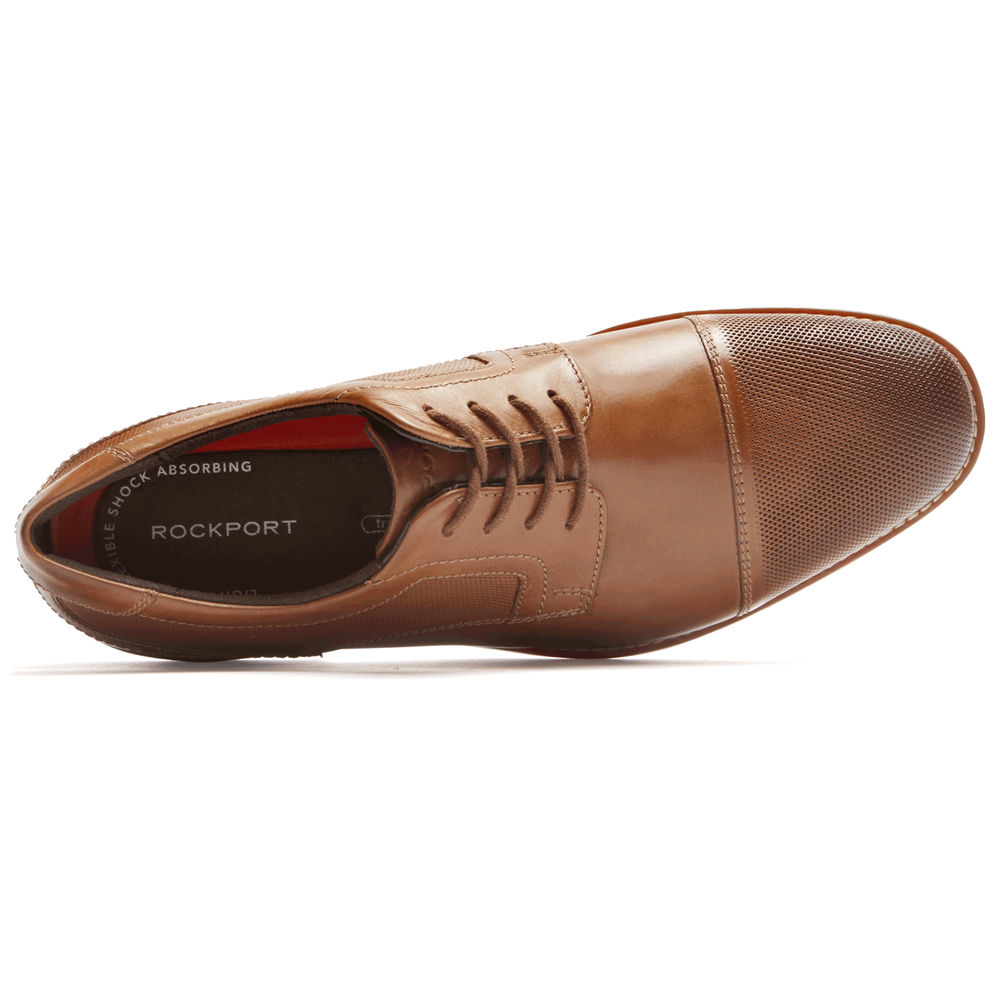 Rockport Lace Up For Mens Brown - Style Purpose Cap Toe Blucher - YD4635108